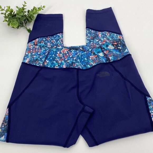 North Face Athletic 7/8 Leggings Navy Multi M - Picture 2 of 10